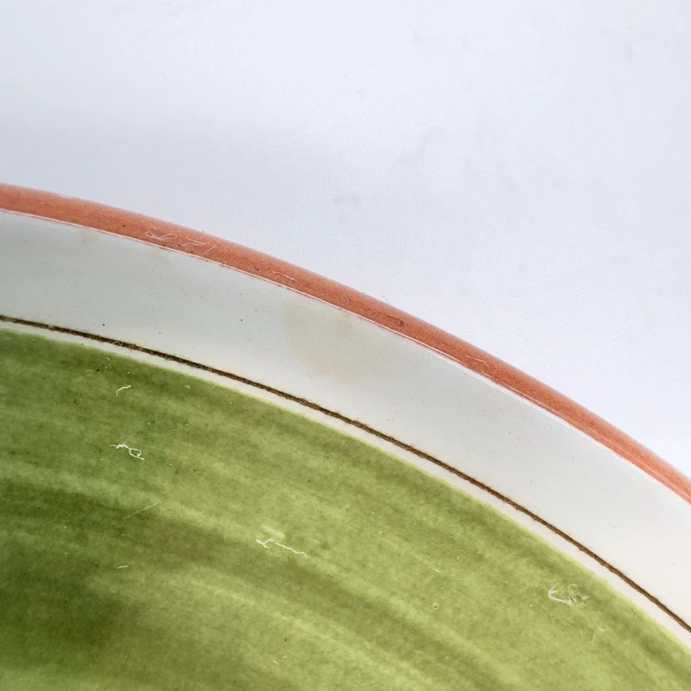 Stangl Pottery Carnival Cup Saucer Set of 2 Coffee Tea MCM Pink Green Black